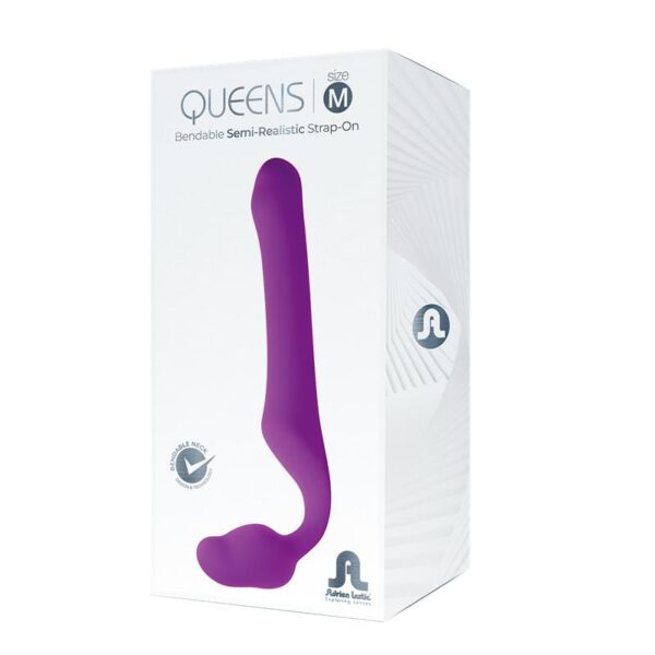 Queens M Dildo Strap-On sin Tirantes Talla M Silicona Púrpura - Imagen 2