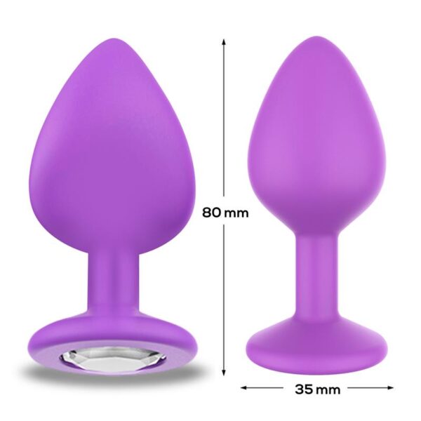 Sparkly Plug Anal Silicona Talla M Violet - Imagen 3