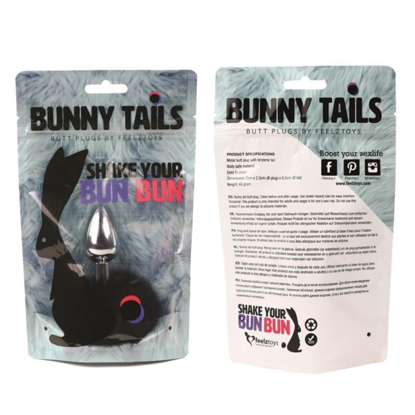 Bunny Tail Plug Anal con Cola Negro - Imagen 4