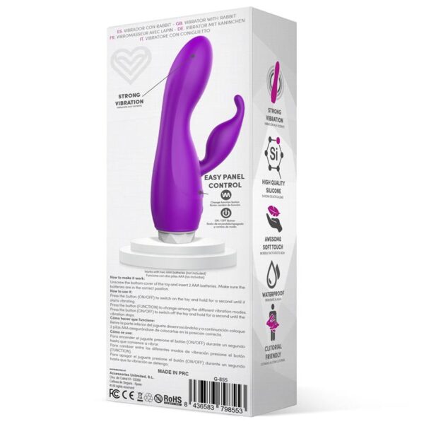 Couby Silicone Rabbit Purple Vibrator - Imagen 3