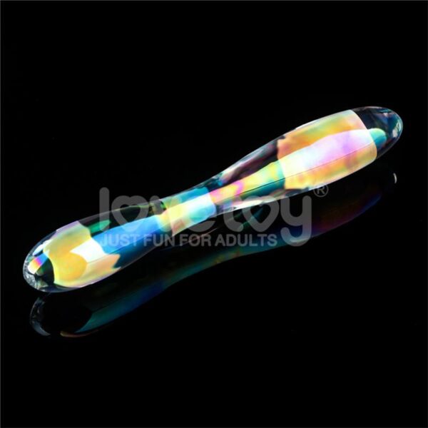 Dildo de Cristal que Brilla en la Oscuridad Twilight Gleam Double Delight - Imagen 2