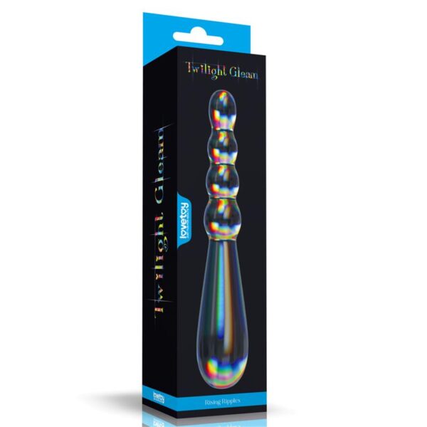 Dildo de Cristal que Brilla en la Oscuridad Twilight Gleam Rising Ripples - Imagen 5