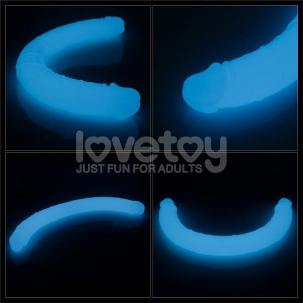 Dildo Doble Lumino Luz Azul 18.5 - Imagen 7