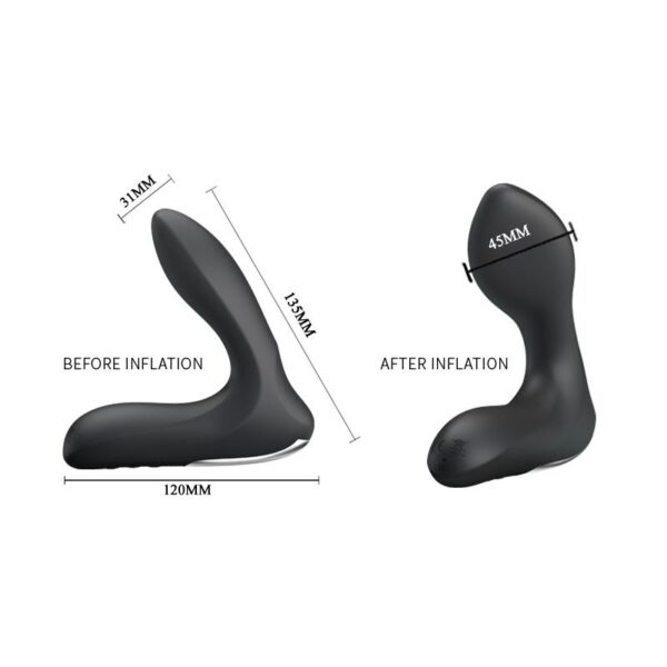 Estimlador Anal Inflable Leonard Silicona USB Negro - Imagen 5