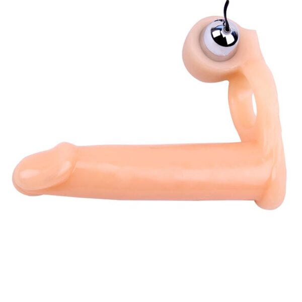 Funda para el Pene con Vibracion 15.5 cm Natural - Imagen 4