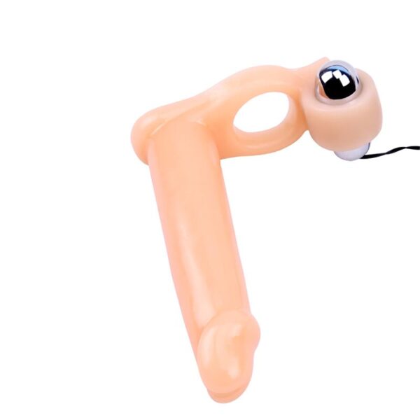 Funda para el Pene con Vibracion 15.5 cm Natural - Imagen 5