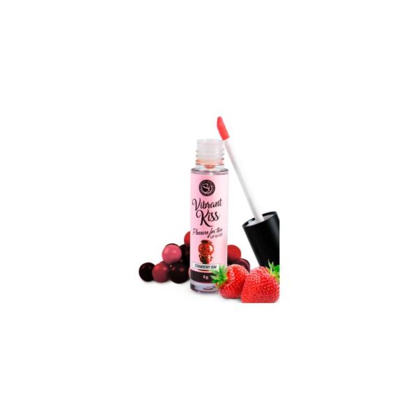 Lip Gloss Vibrant Kiss Sabor Chicle de fresa