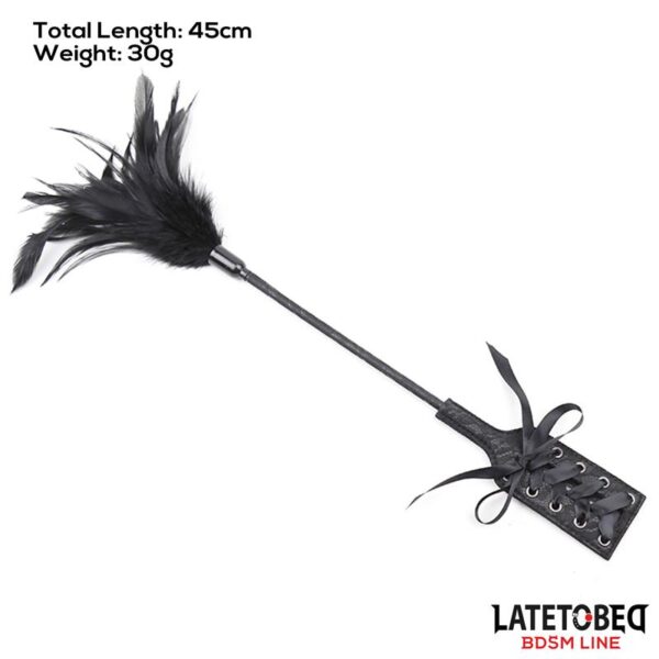 Multi Feathers Tickler and Lace Ribbon Paddle Comb - Imagen 8