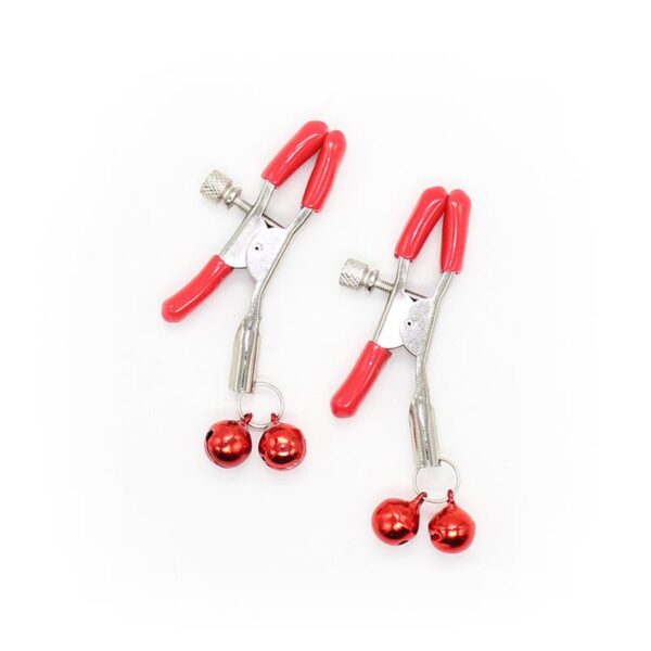 Pinzas para Pezones con Cascabeles Metal Rojo - Imagen 2