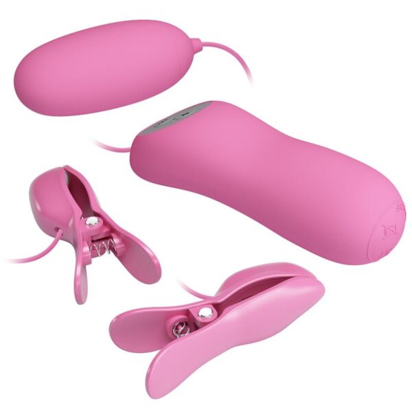 Pinzas para Pezones y Huevo Vibrador con Electro shock - Imagen 2