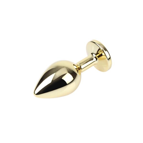 Plug Anal Clear Gem Gold Talla M - Imagen 3