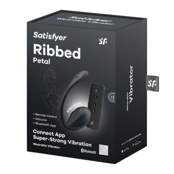 Ribbed Petal con Satisfyer Connect APP Negro - Imagen 7