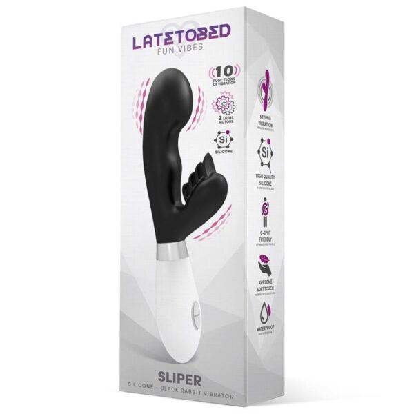 Sliper Vibrador Conejito Silicona Negro - Imagen 2