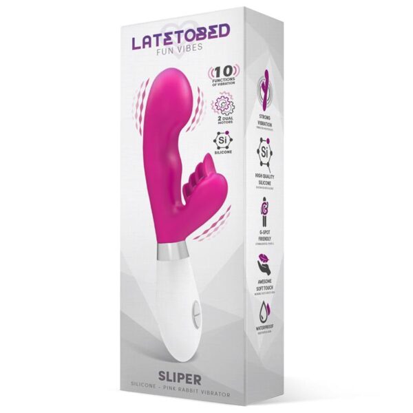 Sliper Vibrador Conejito Silicona Rosa - Imagen 2