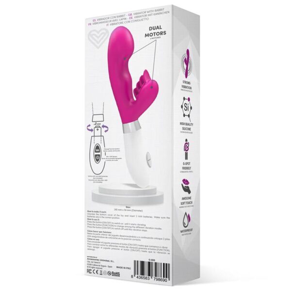 Sliper Vibrador Conejito Silicona Rosa - Imagen 3