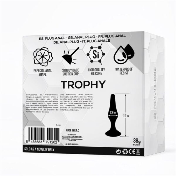 Trophy Plug Anal 11 cm Silicona Negro - Imagen 3