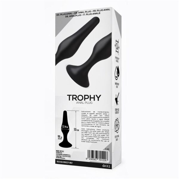 Trophy Plug Anal 15 cm Silicona Negro - Imagen 3