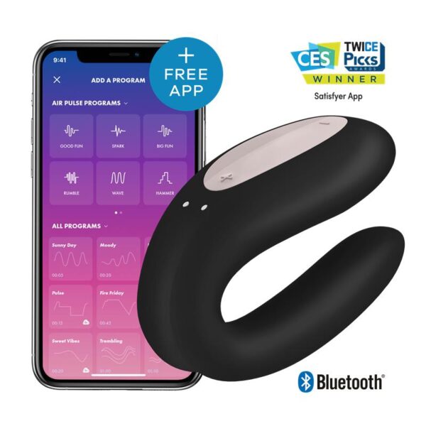 Vibrador para Parejas con APP Double Joy Negro