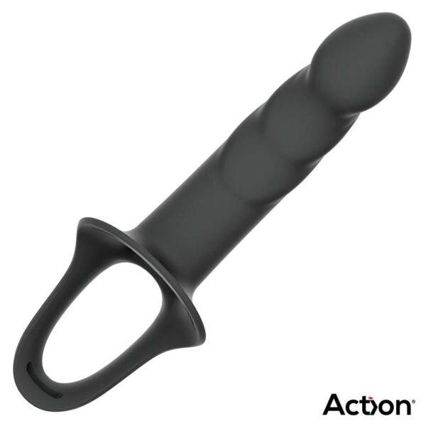 Arnés Strap-on con Dildo Hueco Silicona Premium Talla L Negro - Imagen 6