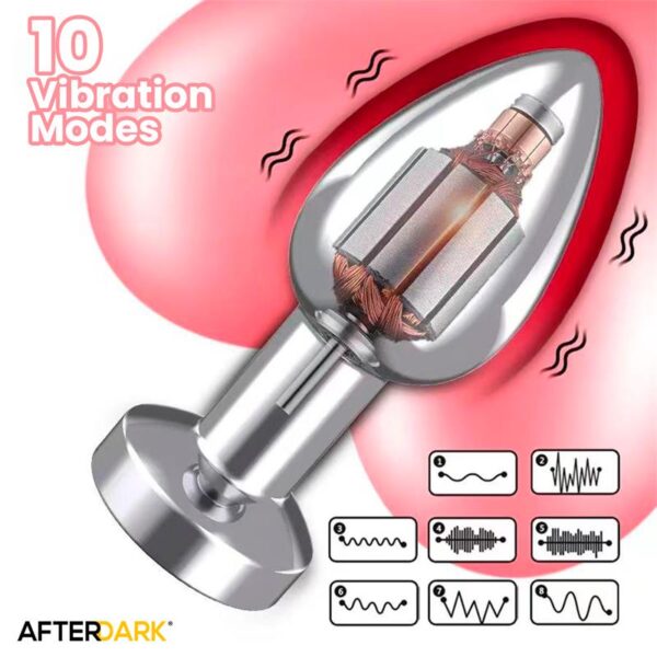 Dimpor Plug Anal Cromado con Vibración USB Magnético Talla L - Imagen 6