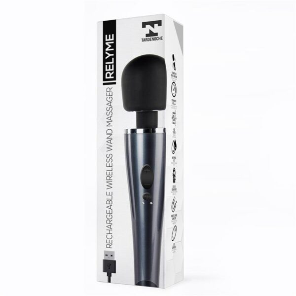 Wand Massager Relyme USB Silicone Black - Imagen 8