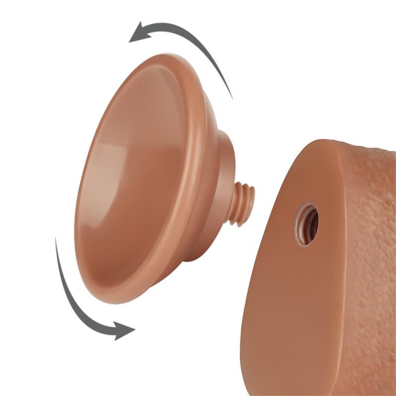 Dildo con Piel Retractil 9.5 Bronceado - Imagen 5