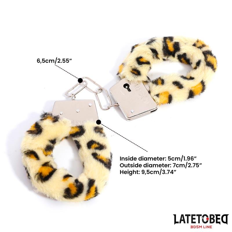 Esposas de Metal Furry con Pelo Animal Print Leopardo - Imagen 13