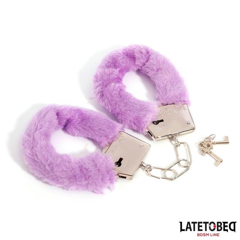 Esposas de Metal Furry de Pelo Púrpura