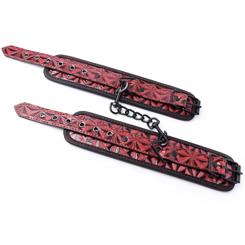 Esposas para Tobillos Acolchadas Ajustable Diamond Cuero Vegano - Imagen 6