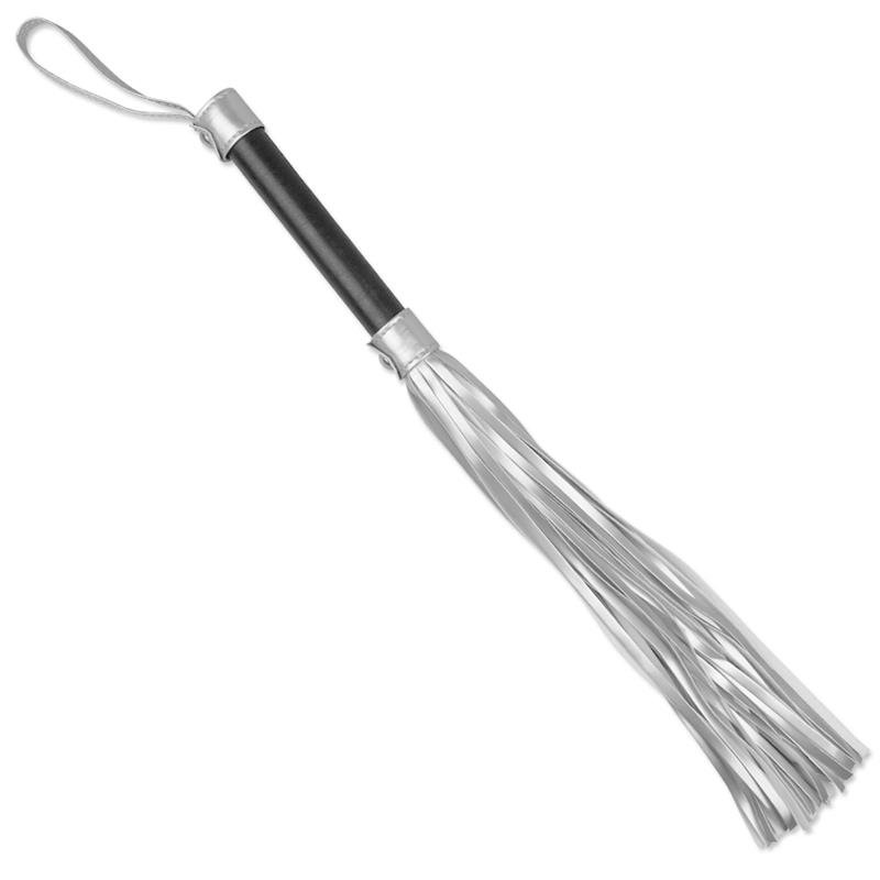 Flogger Cuero Sintético Plateado y Negro - Imagen 2