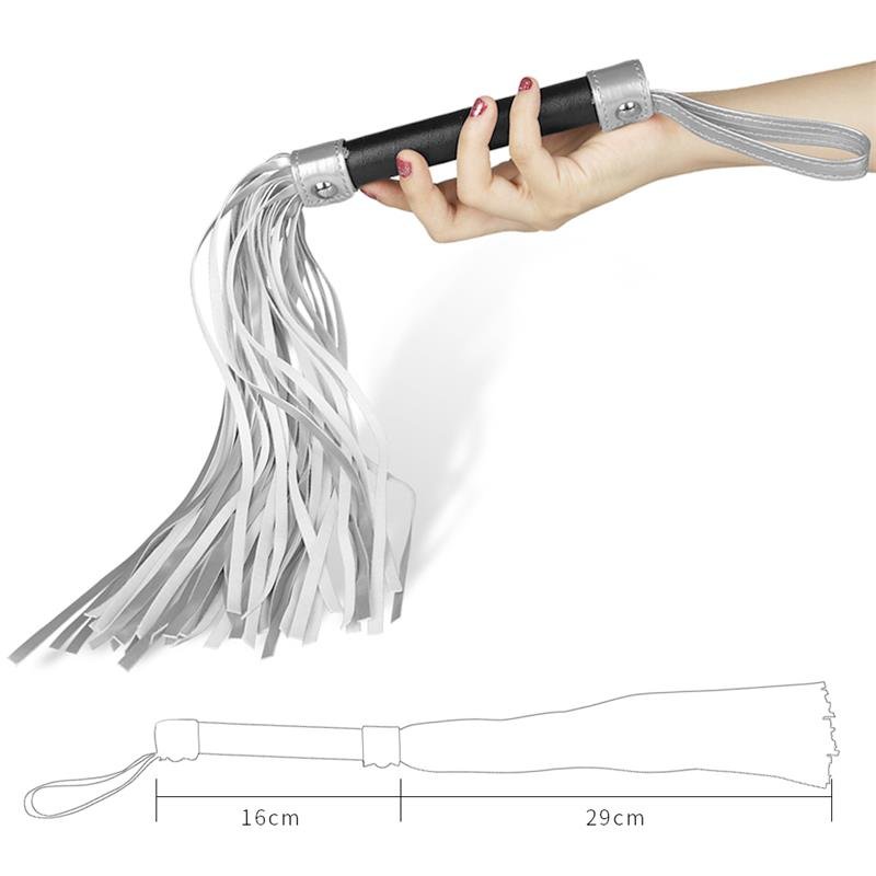 Flogger Cuero Sintético Plateado y Negro - Imagen 4