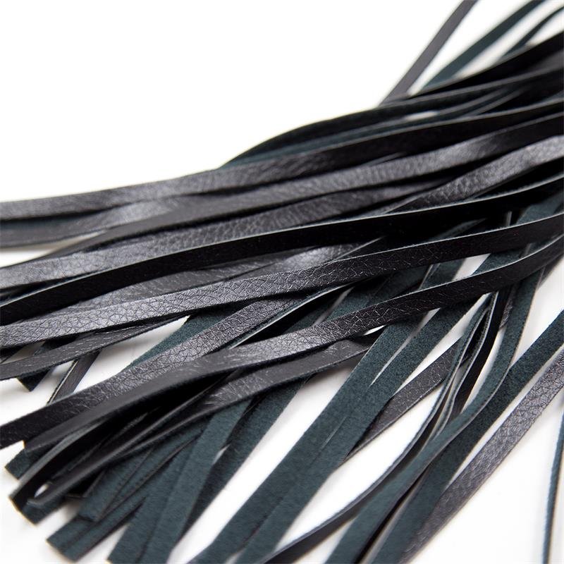Flogger Patrón de Diamante y Mango de Metal 39 cm Negro - Imagen 5
