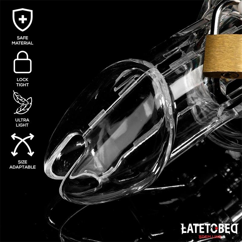Jaula de Pene de Castidad Long Transparente - Imagen 2