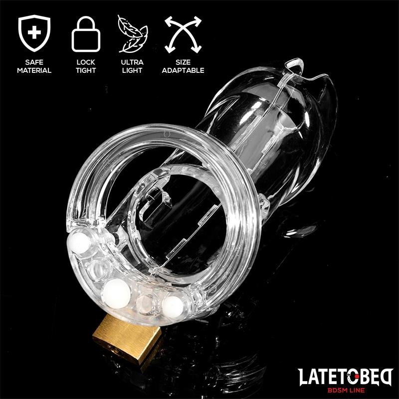 Jaula de Pene de Castidad Long Transparente - Imagen 6