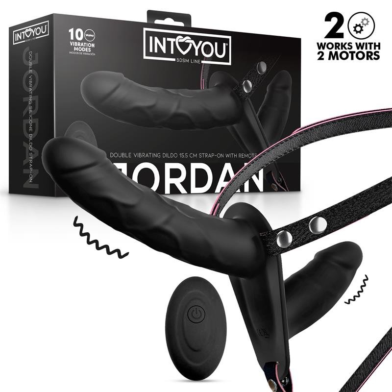 Jordan Arnés Dildo Doble con Vibración y Control Remoto