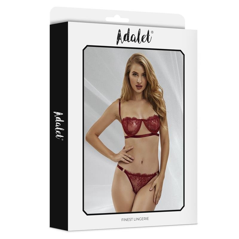 Mia Set Sujetador y Tanga de Encaje Burgundy - Imagen 4