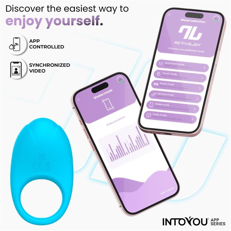 Ringo Anillo Vibrador con APP Unibody Azul - Imagen 6