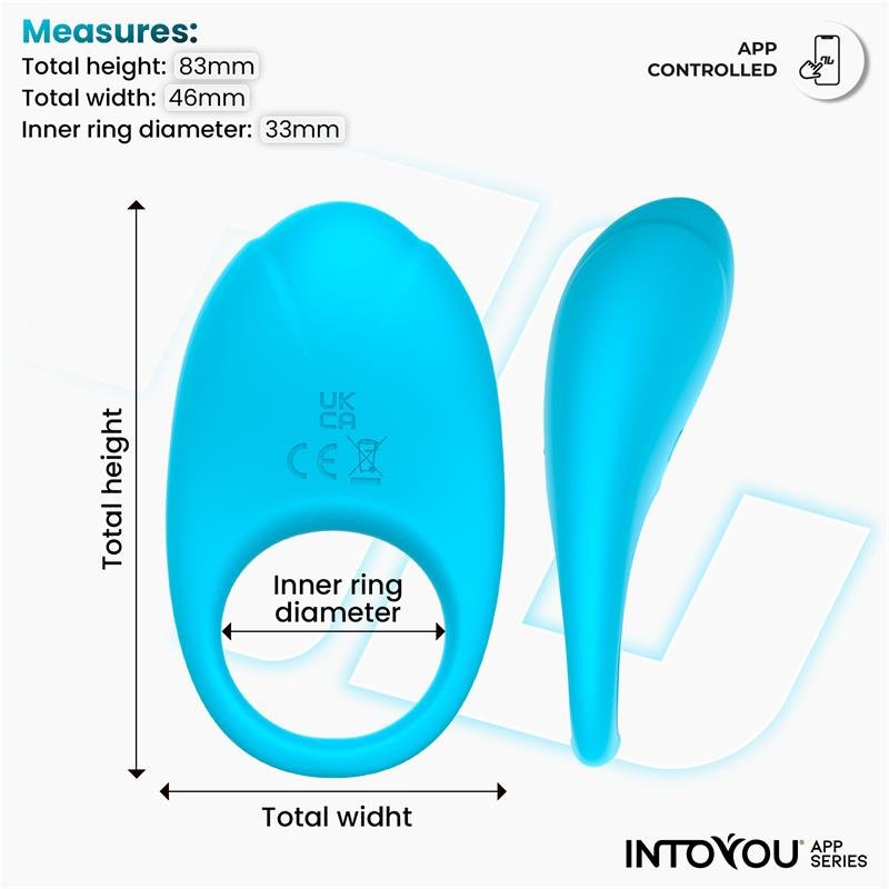Ringo Anillo Vibrador con APP Unibody Azul - Imagen 9