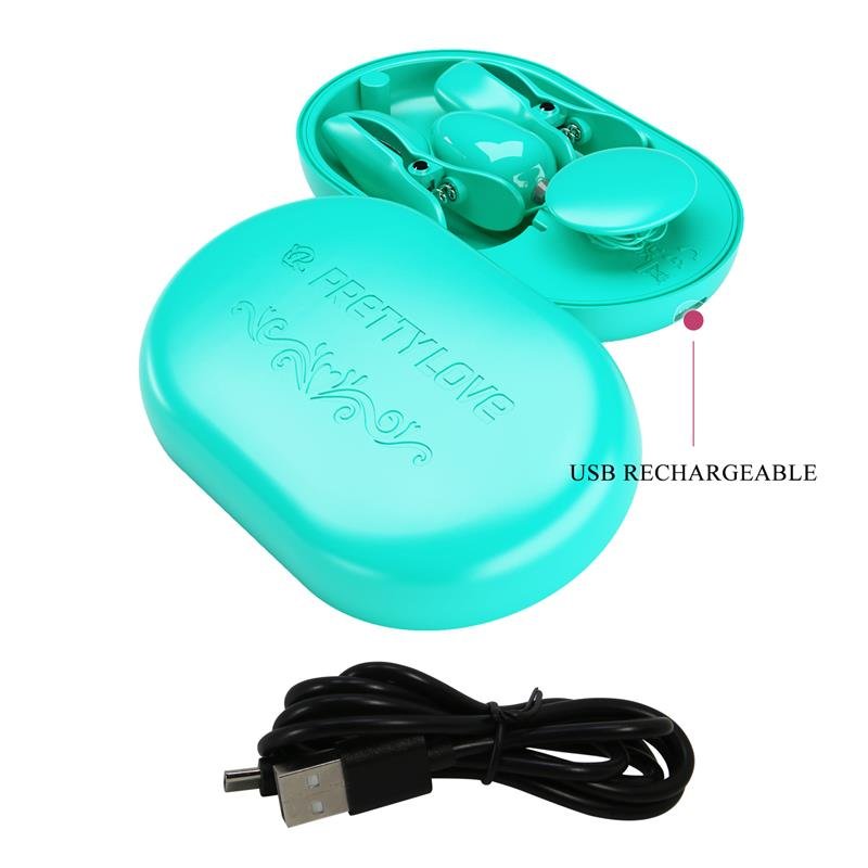 Surprise Box Huevo Vibrador y Pinzas para Pezones con Electro Estimulación Azul - Imagen 9