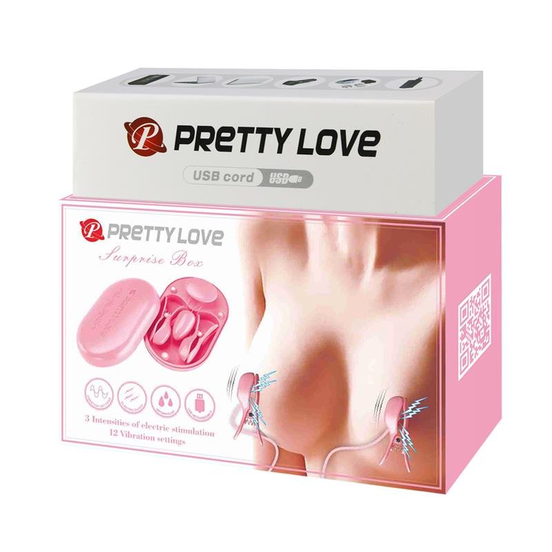 Surprise Box Huevo Vibrador y Pinzas para Pezones con Electro Estimulación Rosa - Imagen 11