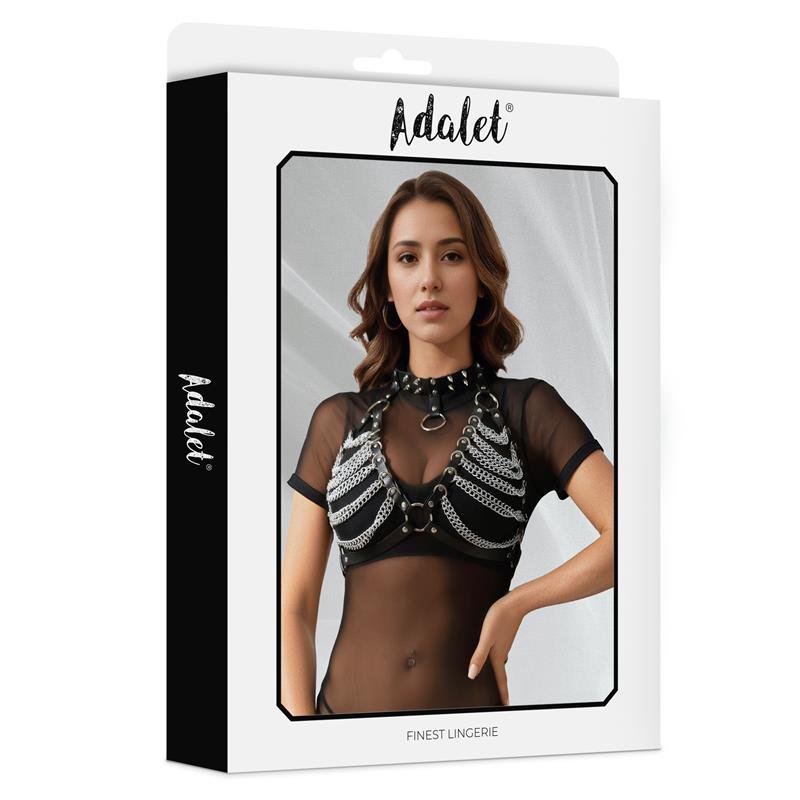 Zaira Sujetador Cuero Vegano con Cadenas Talla Única - Imagen 3